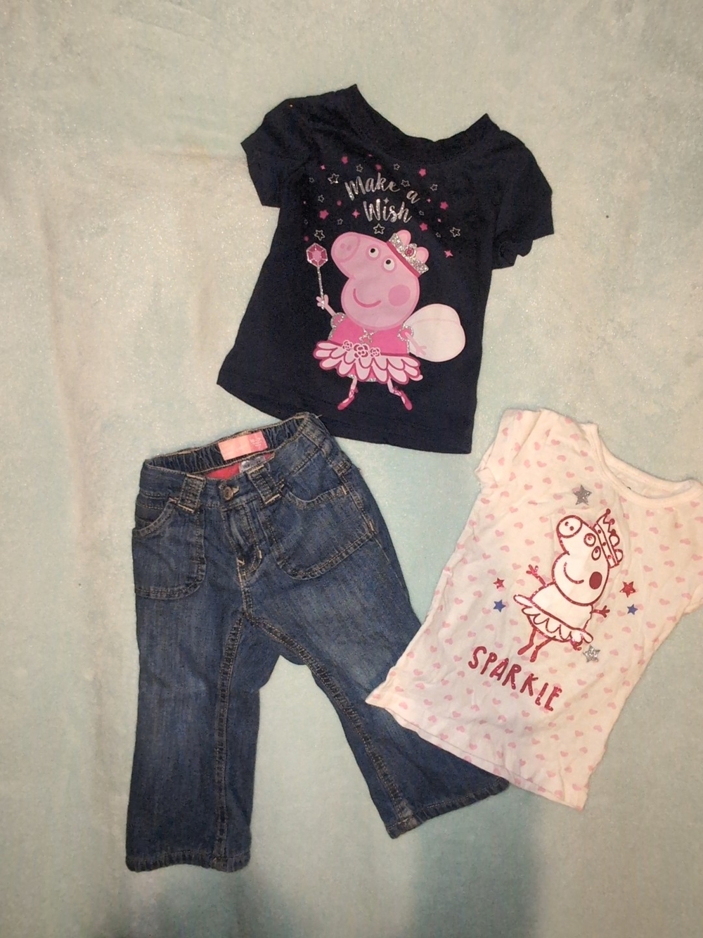 Peppa Pig White Tee with Pink Heart Accents